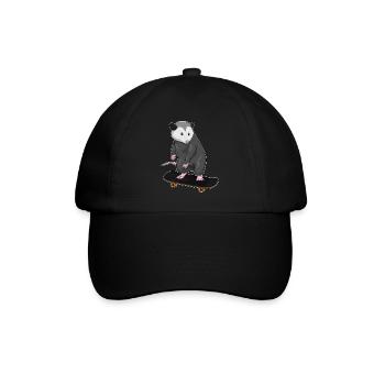Beutelratte Skater Skateboard - Baseballkappe - Schwarz/Schwarz - Vorne