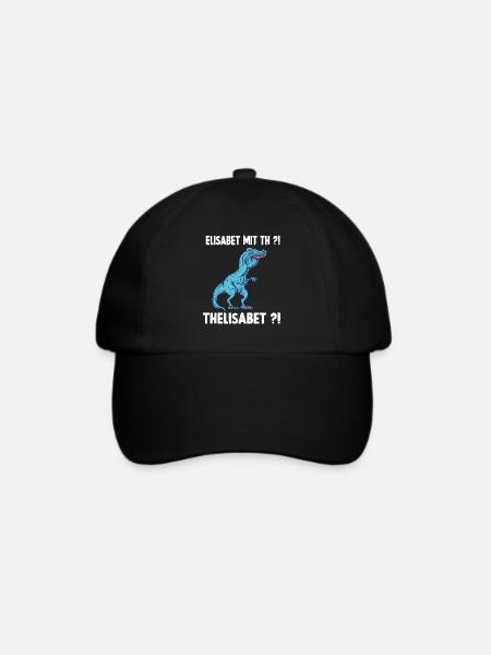 Elisabeth Namen Shirt lustiges Trex Meme Überbiss - Baseballkappe - Schwarz/Schwarz