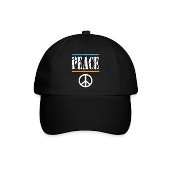 Retro Peace Vibes T-Shirt - Baseballkappe - Schwarz/Schwarz - Vorne