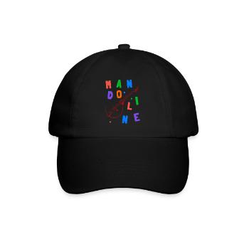Mandoline - Bunte Buchstaben - Baseballkappe - Schwarz/Schwarz - Vorne