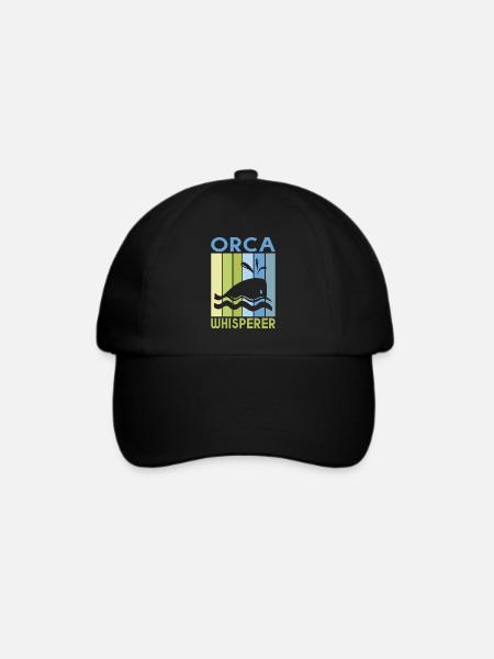 Orca Wal Geschenke - Baseballkappe - Schwarz/Schwarz