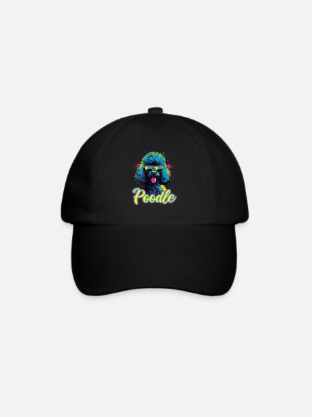 Pudel Hund Hunderasse für ein Pudel Frauchen und - Baseballkappe - Schwarz/Schwarz