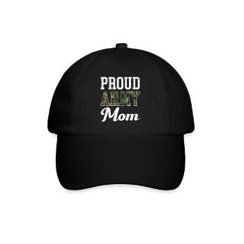 Stolze Mama Army Militär Mutter Soldaten - Baseballkappe - Schwarz/Schwarz - Vorne