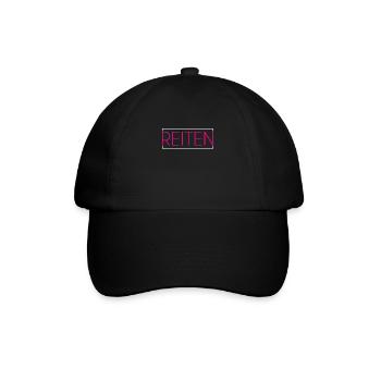 Reiten Schriftzug - Baseballkappe - Schwarz/Schwarz - Vorne