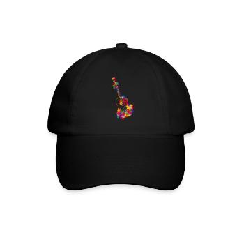 Splash Guitar Musical Musician Guitarist - Baseballkappe - Schwarz/Schwarz - Vorne
