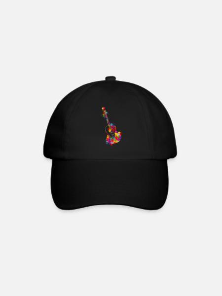 Splash Guitar Musical Musician Guitarist - Baseballkappe - Schwarz/Schwarz
