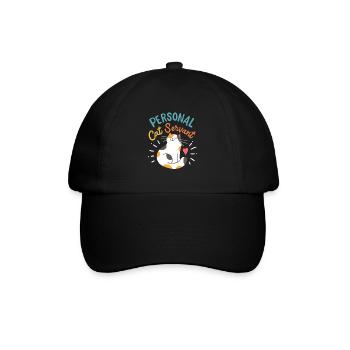 Persönlicher Katzendiener - Baseballkappe - Schwarz/Schwarz - Vorne
