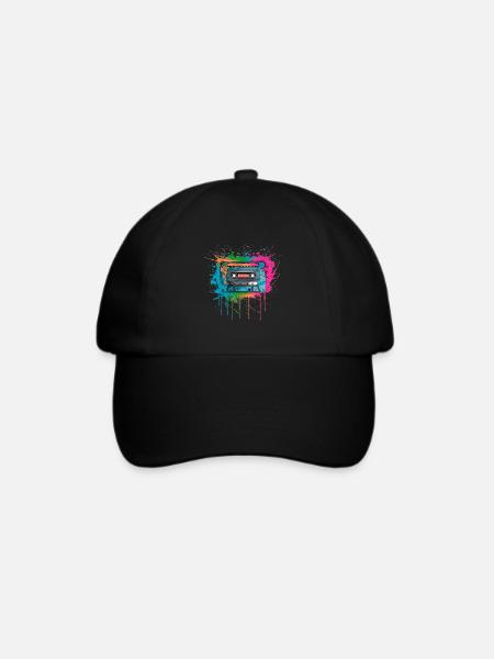 Kassette Musik 80s Pop Style für alle die die 80s - Baseballkappe - Schwarz/Schwarz