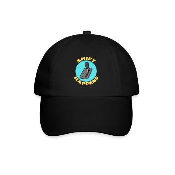 Verschiebung geschieht | Auto-Wortspiel - Baseballkappe - Schwarz/Schwarz - Vorne