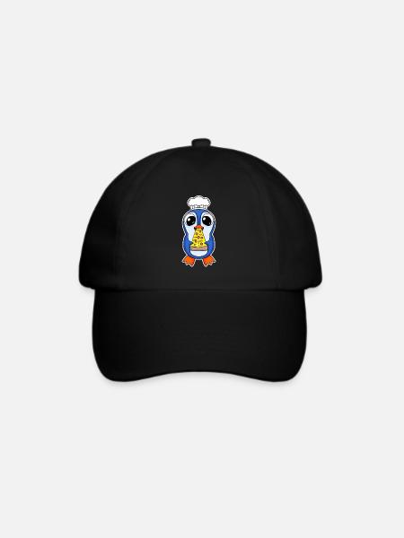 Gourmet Pinguin Pizza - Baseballkappe - Schwarz/Schwarz