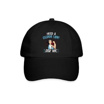 Need A Cleaning Lady - Baseballkappe - Schwarz/Schwarz - Vorne