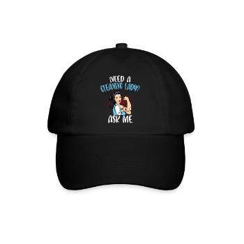 Need A Cleaning Lady - Baseballkappe - Schwarz/Schwarz - Vorne