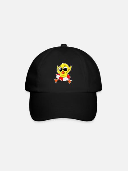 Ente Badeente Baden - Baseballkappe - Schwarz/Schwarz
