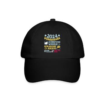 Vorhersage 2024 bald Vater Babyparty 2024 - Baseballkappe - Schwarz/Schwarz - Vorne