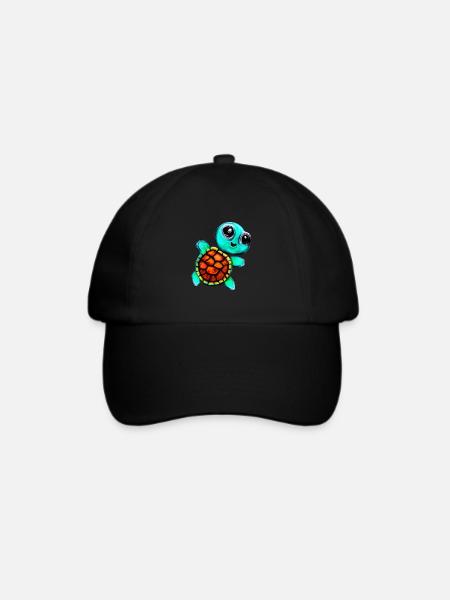 Enkaustikmalerei Schildkröte - Baseballkappe - Schwarz/Schwarz