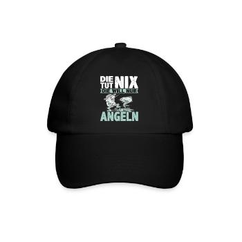 Damen Die tut nix die will nur angeln | Anglerin - Baseballkappe - Schwarz/Schwarz - Vorne