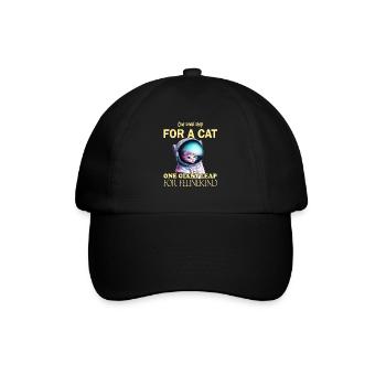 Katzen Astronaut - Baseballkappe - Schwarz/Schwarz - Vorne