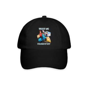 Pizzalieferant, Lieferservice, Pizza Lieferdienst - Baseballkappe - Schwarz/Schwarz - Vorne
