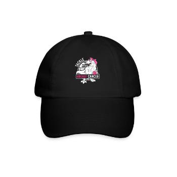 Tackle Breast Cancer Football Dinosaur - Baseballkappe - Schwarz/Schwarz - Vorne
