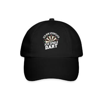 Dart Darts Dartspieler Dartsport - Baseballkappe - Schwarz/Schwarz - Vorne