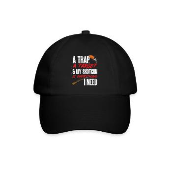 Trapschießen Skeet Tontaubenschießen - Baseballkappe - Schwarz/Schwarz - Vorne