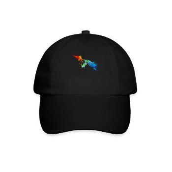 Sprühfarbe Eule Bunte Eule - Baseballkappe - Schwarz/Schwarz - Vorne