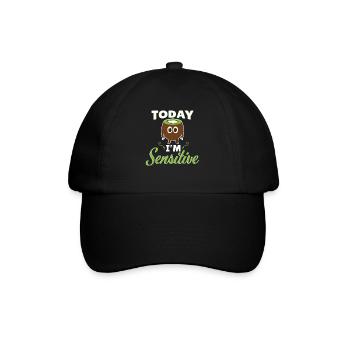 Today Im Sensitive Kiwi - Baseballkappe - Schwarz/Schwarz - Vorne