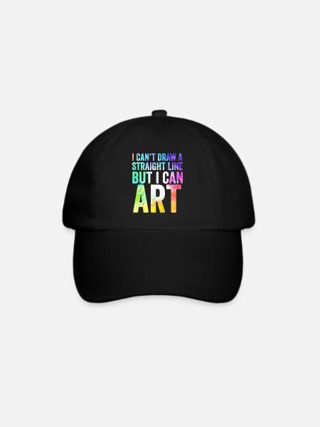 Ich kann keine gerade Linie zeichnen, aber ich kann Kunst - Baseballkappe - Schwarz/Schwarz