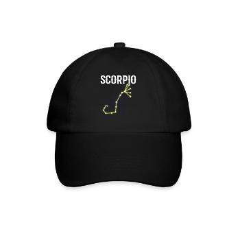 Scorpio Astrologie - Baseballkappe - Schwarz/Schwarz - Vorne