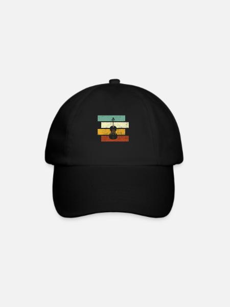 Geige Retro - Baseballkappe - Schwarz/Schwarz