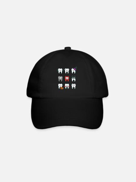 Zahn Zähne Zahnarzt Zahnmedizinische Angestellte - Baseballkappe - Schwarz/Schwarz
