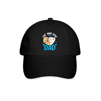 Katze Und Hund Papa Hunde Katzen Liebhaber - Baseballkappe - Schwarz/Schwarz - Vorne