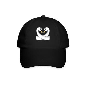 Zwei Schwäne - Baseballkappe - Schwarz/Schwarz - Vorne