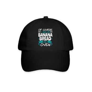 Bananenbrot Bäcker Bäckerei Backen Koch Essen kochen - Baseballkappe - Schwarz/Schwarz - Vorne