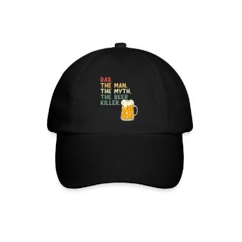 Lustiger Vater Spruch Bier Biervernichtender Dad - Baseballkappe - Schwarz/Schwarz - Vorne