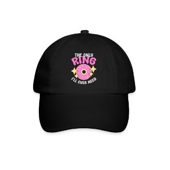 Donut-Liebhaber Lustig und Single - Baseballkappe - Schwarz/Schwarz - Vorne
