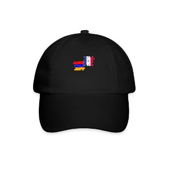 Armenien Frankreich Flagge Armenier - Baseballkappe - Schwarz/Schwarz - Vorne