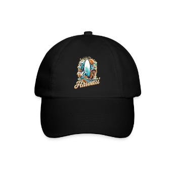 Hawaii Surfen Surfing für Surfer - Baseballkappe - Schwarz/Schwarz - Vorne
