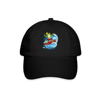 Wellensurfer Surfer Surfen - Baseballkappe - Schwarz/Schwarz - Vorne