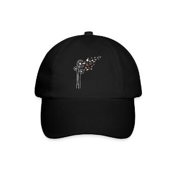 Ente Löwenzahnblüte für Löwenzahn und Entlein - Baseballkappe - Schwarz/Schwarz - Vorne