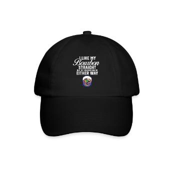 LGBT Proud Ally I Like My Bourbon Straight Gay - Baseballkappe - Schwarz/Schwarz - Vorne