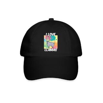 Ich Liebe Lamas Llama Tier Lama Sprüche - Baseballkappe - Schwarz/Schwarz - Vorne
