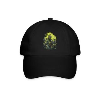 Undead Halloween: Zombie kämpft mit Untoten-Horde - Baseballkappe - Schwarz/Schwarz - Vorne
