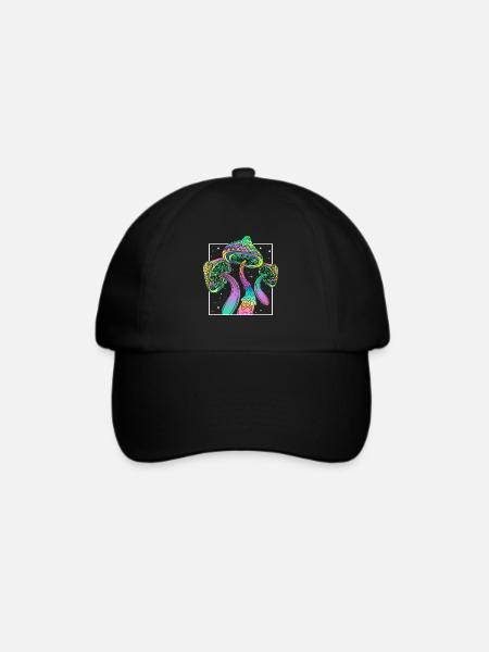 Psychedelic Fungi Festival EDM Musik - Baseballkappe - Schwarz/Schwarz