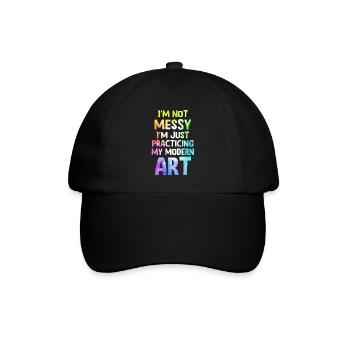 Ich bin kein chaotisches Gemälde mit moderner Kunst - Baseballkappe - Schwarz/Schwarz - Vorne