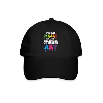 Ich bin kein chaotisches Gemälde mit moderner Kunst - Baseballkappe - Schwarz/Schwarz - Vorne