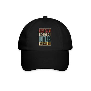 Diener Retro Geschenk - Baseballkappe - Schwarz/Schwarz - Vorne