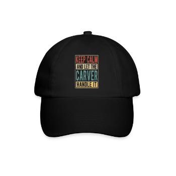 Schnitzer Retro Geschenk - Baseballkappe - Schwarz/Schwarz - Vorne