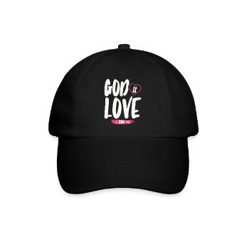 Gott Ist Liebe Christlicher Bibelvers Glaube - Baseballkappe - Schwarz/Schwarz - Vorne