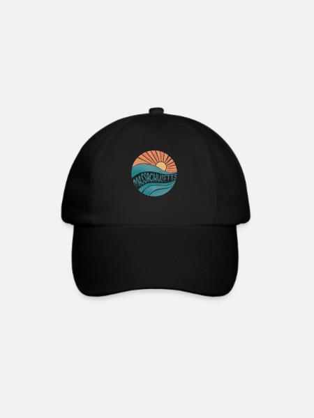 Massachusetts - Baseballkappe - Schwarz/Schwarz